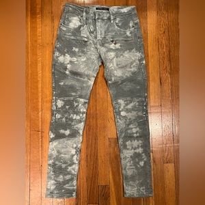 Embellish Blue Wash Biker Denim Jeans - 30